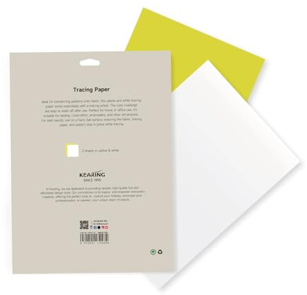 KEARING Dressmakers Transparentpapier, doppelseitiges Transparentpapier, 82 x 57 cm, Gelb/Weiß