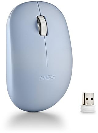 NGS Fog Pro Blue - Souris sans Fil, Souris Optique 1000 DPI, Interface Nano USB, Boutons Silencieux, 2 Boutons et Molette de défilement, Plug and Play, Ambidextre, Couleur Bleu