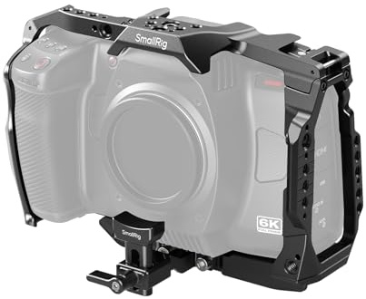 SMALLRIG Cage für Blackmagic Design Cinema 6K, Voll/Halbkäfig mit mitgelieferter Objektivkonverterhalterung, Ablenkungsschutz, Kratzfest, Vollzugriffsdesign, Built-in Multiple Mounting Points - 4785