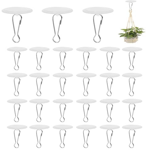 Kit de 40 Attaches Plafond Transparent, Avec 50 Pinces, Sans Percer - Idéal pour Décorations, Cuisine
