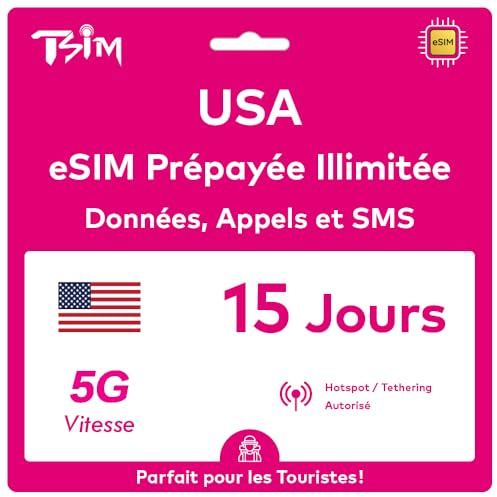 USA eSIM 15 Tage. T-Mobile Netzwerk mit Unbegrenzt Highspeed-Daten, Lokale Anrufe und SMS in den USA (Hawaii Inklusive). Erhalte eSIM Am Selben Tag per E-Mail und Beginne Sofort mit der Nutzung!