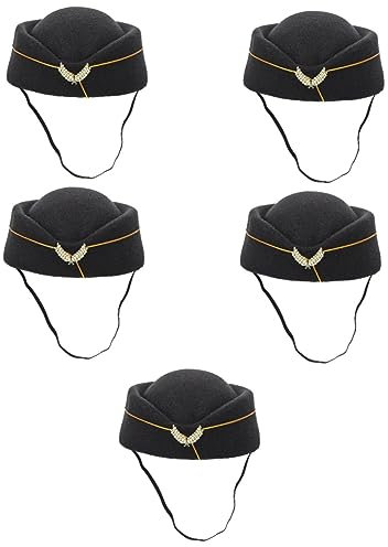 LIFKOME 5stücke Kapitänsmütze Stewardess Hut Damen Uniform Hut Für Cosplay Aus Hochwertigem Material Für Partys Modenschauen Und Besondere Anlässe Leicht Tragbar Robust Und Stilvoll