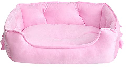 pawstrip Pink Princess Hundebett für kleine Hunde Welpen, weiches Anti-Rutsch-Katzenbett für Kätzchen, waschbar, atmungsaktiv, Haustiersofa