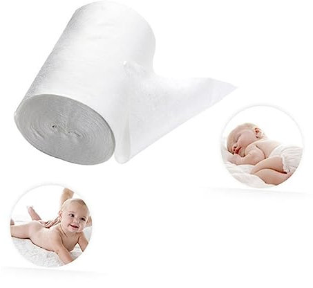 QUMIIRITY 100 Einweg Bambus Windeleinlagen für Babys Saugfähig Atmungsaktiv Beidseitig Nutzbar Biologisch Abbaubar für Nacht und Tag Kompakte Rolle