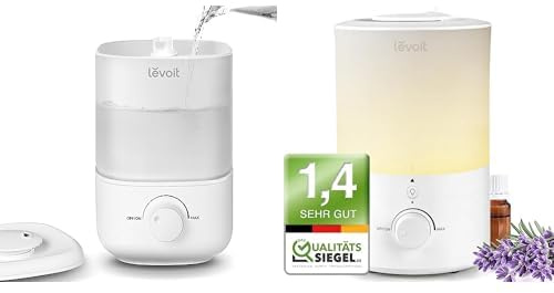 Levoit 2,5L Mini Luftbefeuchter bis 25H für Schlafzimmer Kinderzimmer + Levoit Top-Fill Luftbefeuchter 3L mit Nachtlicht, 360°Drehbare Düse