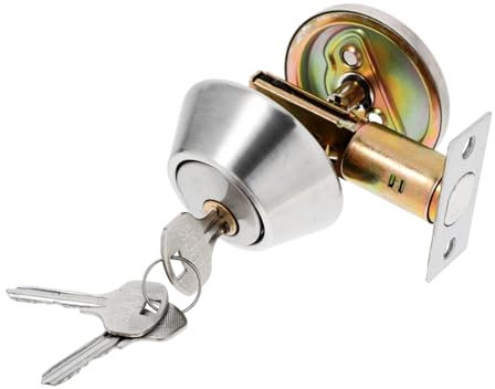 jojofuny Interior Door Lock Single Cylinder Deadbolt Hidden Auxiliary Lock 35-50mm Stainless Steel Commercial/Residential