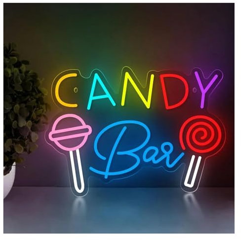 Hängende Kunst-Leuchtreklamen Candy Bar - Neon Zeichen Acryl Lollipop Zucker Licht USB Für Home Schlafzimmer Shop Supermarkt Wand Dekor