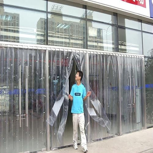 Transparenter PVC-Streifen, Türvorhang, flexible Vinyl-Sichtschutzstreifen für Garage, Lager, Scheune, 120 x 260 cm, einfache Installation, Isolierung und Insektenbarriere