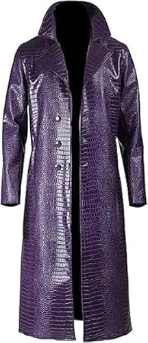 Leather Verse Jok3r Veste à col en fausse fourrure pour homme Violet Taille 2XS à 4XL