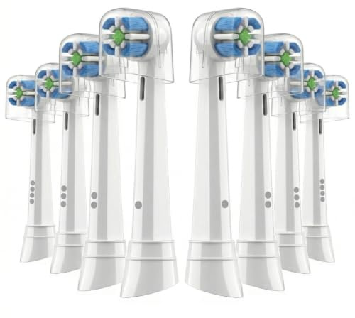 8 tandborsthuvuden kompatibla med Oral-B iO 2-10-serien, Vit, Jec-B