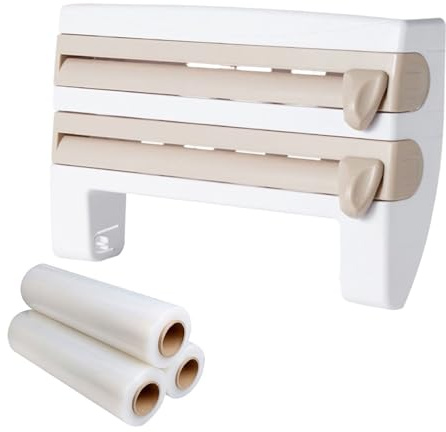 Coupe-Film Alimentaire | Cutter pour Papier Aluminium | Organisateur de Film Étirable pour Tiroir Porte Placard Snack