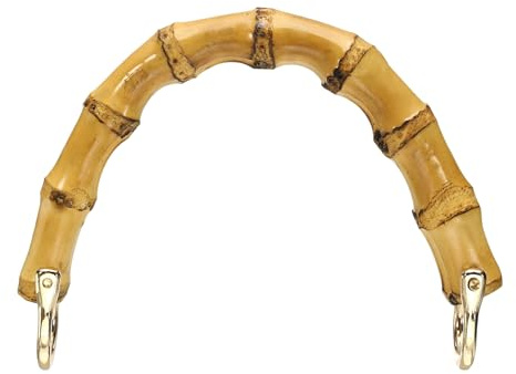 sourcing map Manico per borsa in bambù, 13,5 cm, a forma di U, con anello a D, cinturino decorativo di ricambio per borsa da spiaggia all'uncinetto, marrone