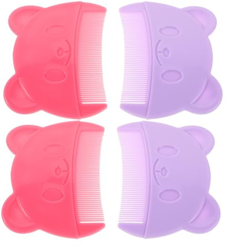 VICASKY 4pcs Bear Shaped Comb Plastic Cute Hair Comb for Boy Girl Newborn Scalp Massage Bath Accessories Grooming