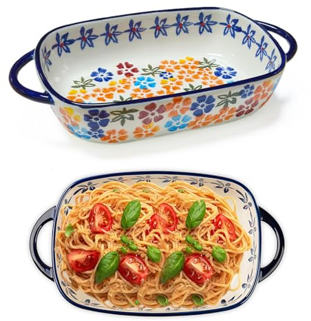 Pirofila in ceramica, 23,5 x 13 x 5 cm, 730 ml, rettangolare, per lasagne, casseruola, tiramisù, pasta