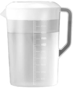 5 L Wasserkrug Mit Deckel, Wasserkaraffe, Kunststoff Krug Mit Griff und Skala, Karaffe Leicht Stoßfest, Bpa-Frei, Wasserkrug für Heißes/kaltes Wasser, Diy Getränke, Eistee, Saft, Milch,tee, Kaffee,