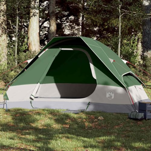 Kupolcampingtält för 2 personer, grön, vattentät, 185T polyester, 214 x 150 x 115 cm, lätt vandringstält med bärväska