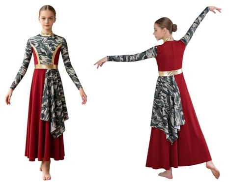 Manyakai Flicka Liturgisk beröm klänning färgad klänning, bön dans beröm för flickor dans för flickor samtida lyrisk bön, Bourgogne, 13-14 �r