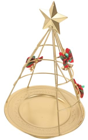 Didiseaon Soporte Decorativo Dorado de Hierro con Punta Superior en Forma de Árbol de Navidad Almacenamiento Multifuncional y Fácil Mantenimiento para Llaves para Escritorio o Mesa de Café