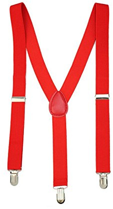 Trimming Shop Men's Suspender Braces - Heavy Duty Clip on Suspenders - Fully Adjustable and Elasticated - Fashion Accessory for Parties, Weddings, Casual, Formal Events