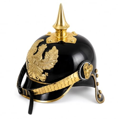 THOR INSTRUMENTS WW I&II GERMAN PRUSSIAN PICKELHAUBE HELMET BRASS ACCENTS IMPERIAL OFFICER SPIKE HELMET
