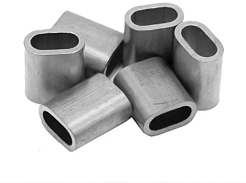 Constrabo® | 10x ghiere in alluminio manicotti 8 mm | Maniche per corda in acciaio DIN EN 13411-3 (DIN 3093) | Boccole, clip, maniche, ovali morsetti in alluminio per fune, connettori cavi metallici