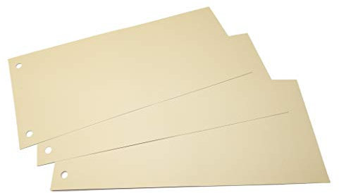 Trennstreifen chamois, 100 Stück im Format 10,5 x 24 cm, 190 g/qm Recyclingkarton, für DIN A4 hoch oder DIN A5 quer, Papiertrennstreifen