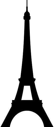 GreenIT Sticker Eiffel Tower Paris 10 cm Tattoo Adhesive Film Decorative Film Car Sticker Car Wall Door Window (Black)