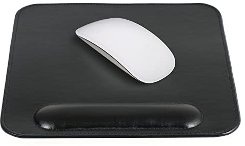 Londo Leder Mauspad mit Handgelenkauflage – Rutschfeste Unterseite, Glatte Oberfläche, Ergonomisches Design