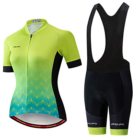 Dam cykling jersey set kortärmad snabbtorkande 5D vadderade cykelshorts, 17b, 3XL