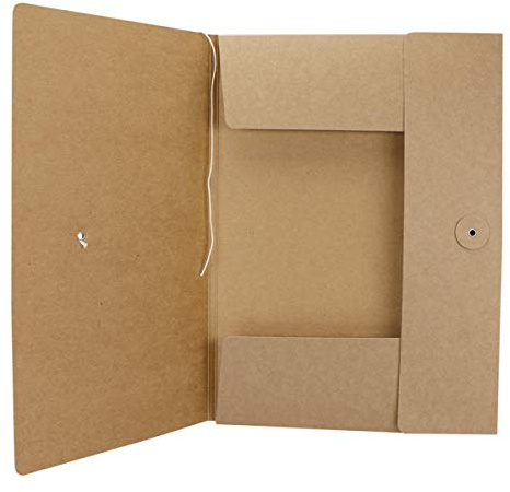 Mappe A4, 213 x 298 mm, Bindfadenverschluss, Sammelmappe, Präsentationsmappe, Kraftkarton - 5er Pack