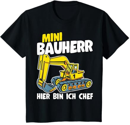 Mini Bauherr Bagger Geschenk Sohn Enkel Lustig Hausbau T-Shirt
