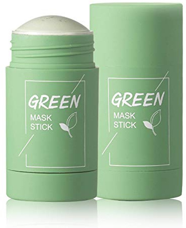 Chilits 2 Pcs Green Tea Purifying Clay Facial Mask Sticks Deep Cleansing Oil Control Anti-Acne Solid Masks Portable skin care tools for Repair, Blackhead Remover and Shrink Pores