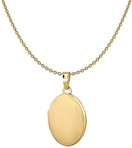 ACALEE Medaillon und Halskette Gold 333 / 8K wunderschöner Halsschmuck für Frauen, elegante Geschenkidee für Damen, 30-3003-45 45 cm