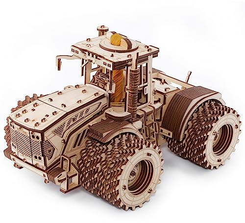 EWA Eco-Wood-Art - Tractor KIROVETS K-7M - Rompecabezas mecánico 3D de Madera-Rompecabezas para Adultos y Adolescentes - Montaje sin Pegamento - 596 Piezas