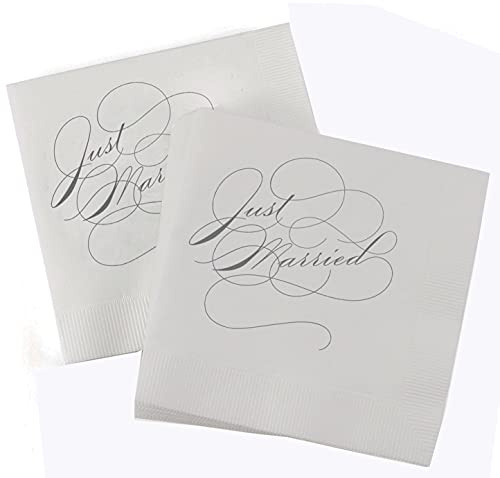 Hortense B. Hewitt Papierservietten, 50 Stück, bedruckt mit Happily Ever After, 12 cm (gefaltet)