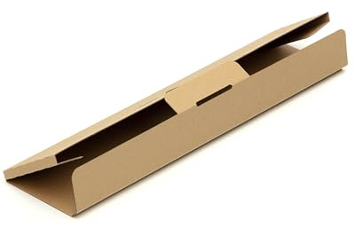 KK Verpackungen Faltschachteln 530 x 120 x 10 mm Braun 1-wellig (Außenmaß 536 x 126 x 14 mm) | 25 Stück, Versandkartons Kartons für Versand von KFZ-Kennzeichen als DHL Päckchen M DPD Hermes GLS M
