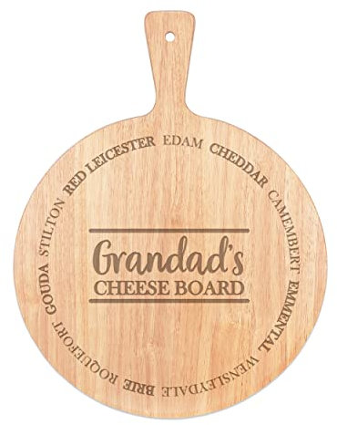 Nombre Personalizado Queso Tipos Círculo Tabla de Quesos Paleta Bandeja Mango Redondo de Madera 45x34cm