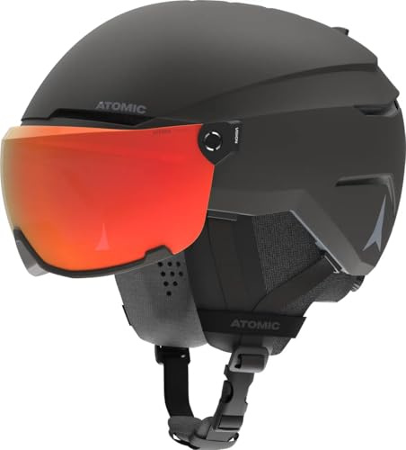 ATOMIC Savor Visor Photo Skihelm mit Visier - Black - Größe XL - Maximale Stoßdämpfung - Active Aircon Belüftungssystem - Hochwertige Verspiegelung für klare Sicht, 63-65