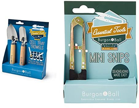 Burgon & Ball Cell Tray Trowels, 18 cm Length and Mini Snips, 11 cm Length