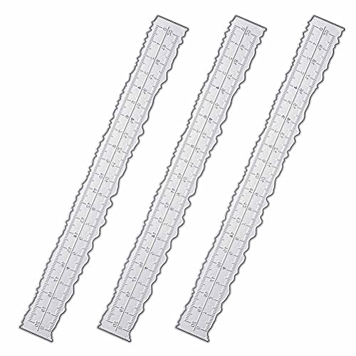 3 Stück 21,6 cm Metall unregelmäßige Lineal Lineal für Kartenherstellung Scrapbooking Schule Büro