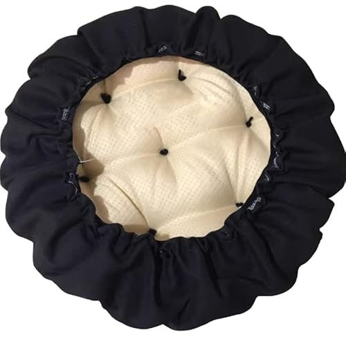 Generisch Rundes Verdicktes Stuhlkissen, Superweiches Atmungsaktives Sitzkissen, Einfarbige rutschfeste Stuhlauflagen Für Esszimmerstühle (Durchmesser:30cm (12inch), Schwarz)