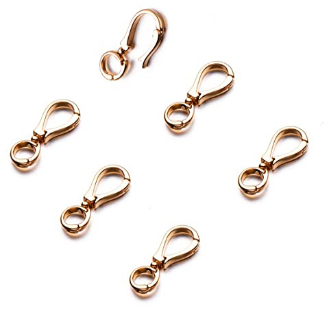 Zpsolution Double Open Pendant Clasp Connectors Bails for Necklace, Charm Holder for Necklace 6pcs Gold