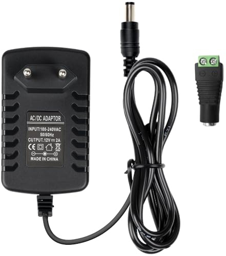 Arotelicht Adaptador de Corriente Transformador de Potencia 12V DC 2A para SMD5050 SMD3528 RGB Tira de luz LED Blanco