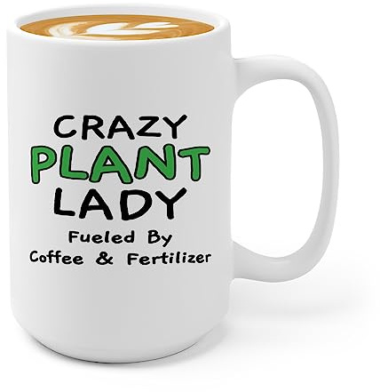 Gardener Coffee Mug 15oz White -Coffee and Fertilizer - Gardener Gifts Women Plant Lady Mom Succulent Cactus Plant Lover Gardeners Housewarming