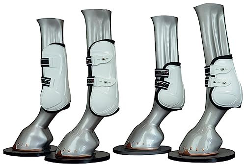 Horses Kit de protections PRO-Quick Soft Blanc XL, kit de protections d'équitation pour cheval, doux et résistant, protection maximale contre les traumatismes et les trousses