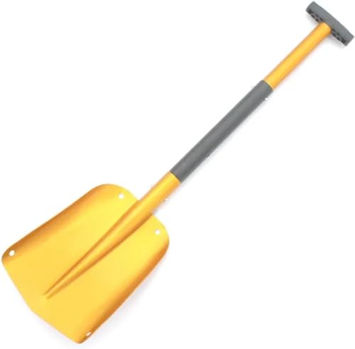 ALEjon Multifunktionale Klappschaufel: Aluminiumlegierung, teleskopierbar, ideal zum Entfernen von EIS und Schnee, tragbares Outdoor-Werkzeug (Gold)