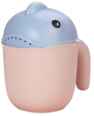 Jarra de baño para bebé recién nacido taza de ducha cuchara dibujos animados proteger el ojo infantil