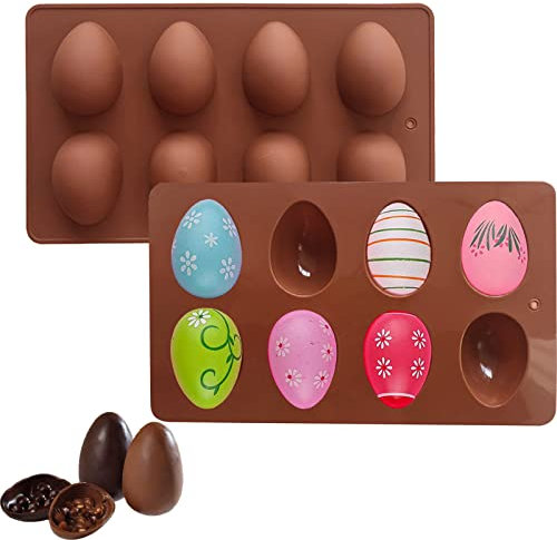 Molde de silicona de Pascua con forma de huevo de silicona para chocolate, moldes para hornear mini jabón de caramelos de Pascua, pastel, pan, magdalenas, queso, magdalenas y gelatina