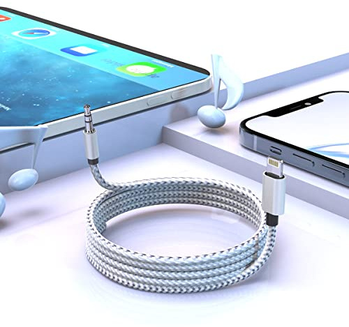 Cable Lightning a 3,5 mm 1M [Certificado Apple MFi] Para iPhone, Altavoz/Jack - Compatible Con iPhone 14/14 Mini/14 Pro/14 Pro Max/13/13 Pro/12/11/X/XR - Gris