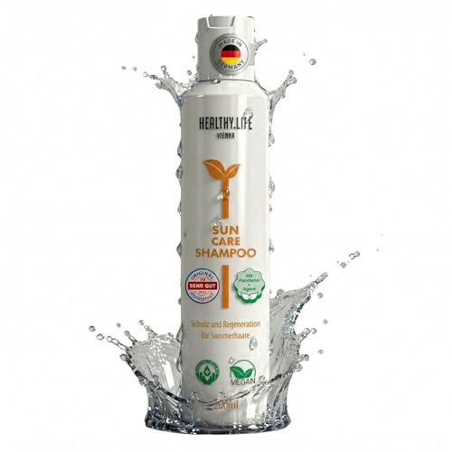 HEALTHY.LIFE VIENNA Sun Care Shampoo 200 ml con pantenolo & agave, vegano – scioglie l'acqua salata nei capelli e dona lucentezza e morbidezza ai capelli danneggiati dal sole, per uomo e donna